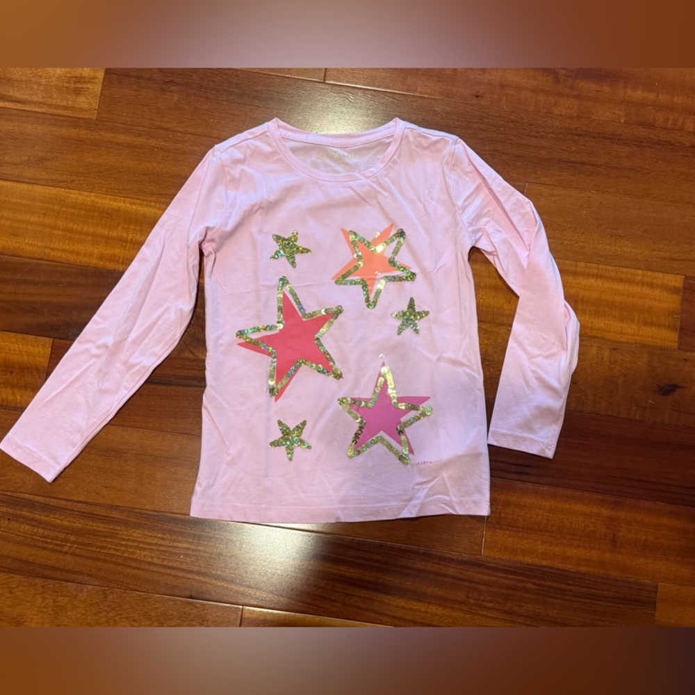 Crewcuts Pink Star Long Sleeve Tee